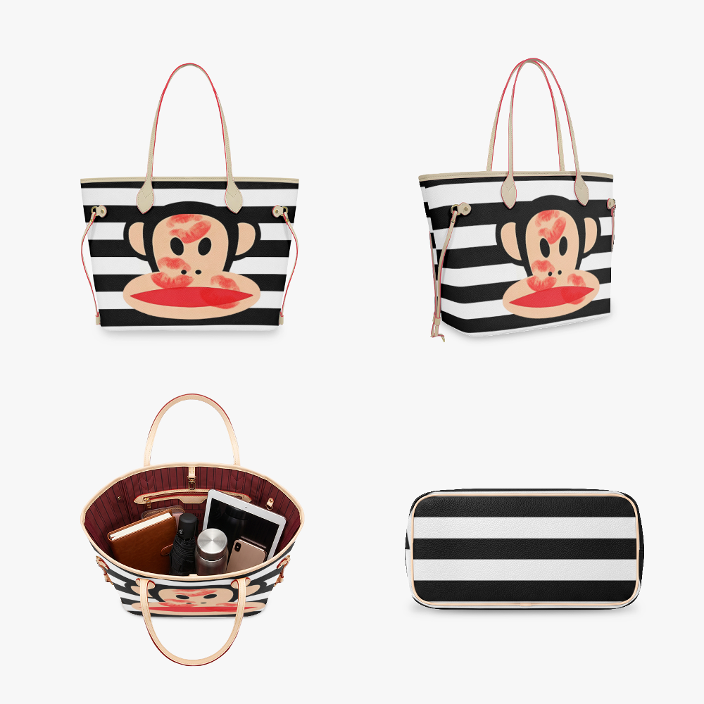 Striped PF Monkey Tote