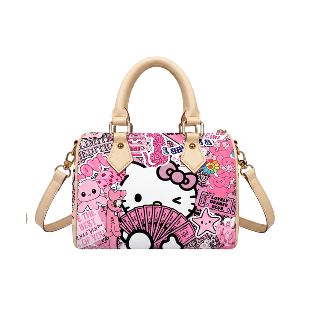 Pink HK Graphic Pillow Bag